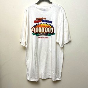 Vintage Y2K 2004 casino white colorful graphic t shirt XL